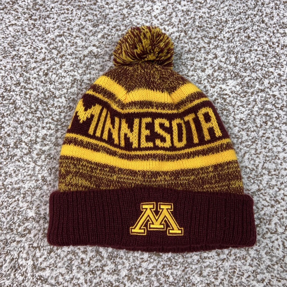 Minnesota Golden Gophers Hat Beanie Mens One Size Red‎ NCAA Football Pom Knit